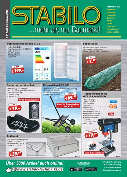 Stabilo Werbeprospekt KW11 - gültig vom 13.03.19 bis 26.03.19.

Die Angebote aus unserem neuen Werbeprospekt sind online:

stabilo-fachmarkt.de/aktuelle-werbu…