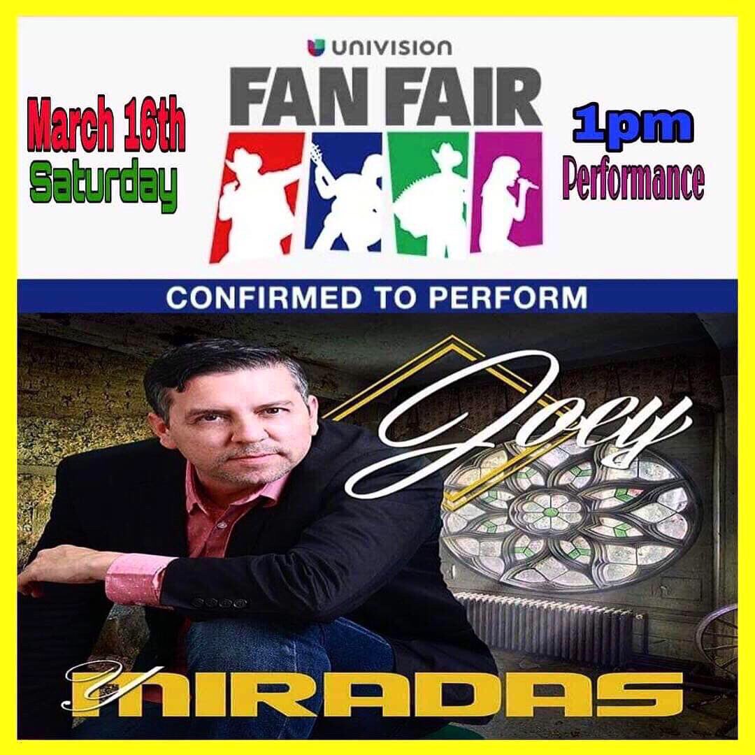 JoeyYMiradas's tweet image. It’s going down this weekend! 2019 Fan Fair performances! ⤵️

FRI March 15:
2:30pm; Tejano Music Awards Fan Fair 2019 @TejanoAwards; (Market Square-San Saba North stage) San Antonio

SAT March 16:
1:00pm; @Univision @kxtn1075 Fan Fair (La Villita, 418 Villita Street) San Antonio