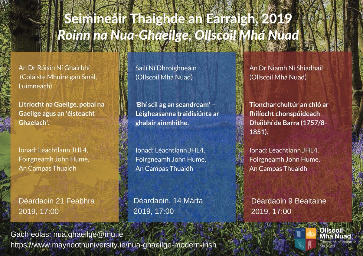 Bígí linn amárach nuair a thabharfaidh @snidhroighneain léargas ar leigheasanna traidisiúnta ar ghalair ainmhithe @OnaGaeilgeMU @FionntandeB @MaynoothUni