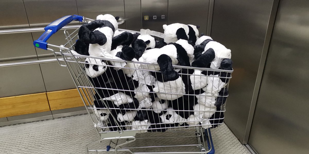Un año más llegan las mascotas de la #vwgolfchallenge un panda por coche, 40 esta vez!