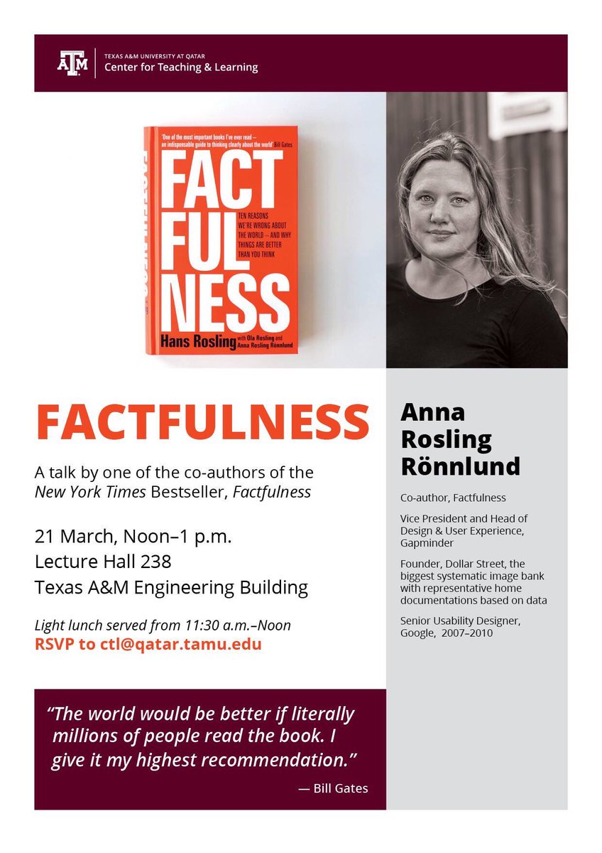 Students_Qatar's tweet photo. Aggies, RSVP via Outlook calendar invite. #Students, staff and faculty from other #universities are welcome to attend. RSVP to ctl@qatar.tamu.edu.

We look forward to seeing all of you at the talk! RT @tamuqctl @TAMUQ @SPE_TAMUQ @AlSanna_tamuq @SGA_TAMUQ https://t.co/v0kl2kNuJJ