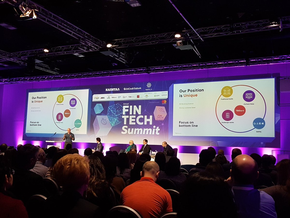 appzio_com's tweet photo. #fintech Summit in #Sofia develops well. Petr Baron from #TBI challenges the traditional banking system. We often hear that fintech will lead where customers are - #mobile https://t.co/Y1LmfVzhEM