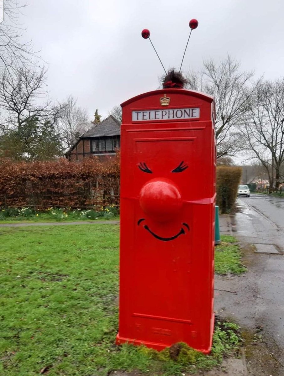 ritualcoffeeuk's tweet image. It's a red letter day for Red Nose Day at the red phone box in Compton! Customer Chris has added some comic relief to the phone box!

Photo by Allie Kavanagh.
#Compton #RedPhoneBox @comicrelief #ComicRelief