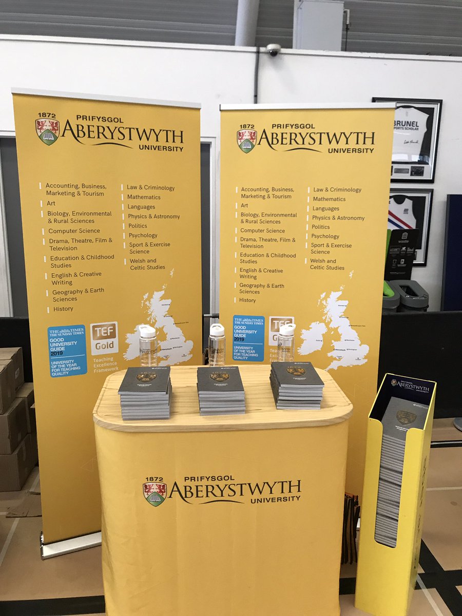 Aber_Sch's tweet photo. Good Morning West London! Cathy can't wait to have lovely chats about what is so special about Aberystwyth University and give you one of these lovely free bottles - come by and say hi ! #LoveAber @AberUni @ucas_online https://t.co/07AgwAhnjI