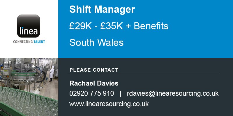New opportunity for a Shift Manager in the South Wales area - Click the link to apply.. bit.ly/2VXNLW9

#managementjobs #jobseekerswednesday #jobhunters #fmcg #foodmanufacturing #shiftmanagement