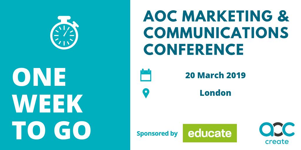 AoC_Create's tweet image. Counting down the days till #AoCComms19. Last chance to book - ow.ly/LO4Z30nNqmn
