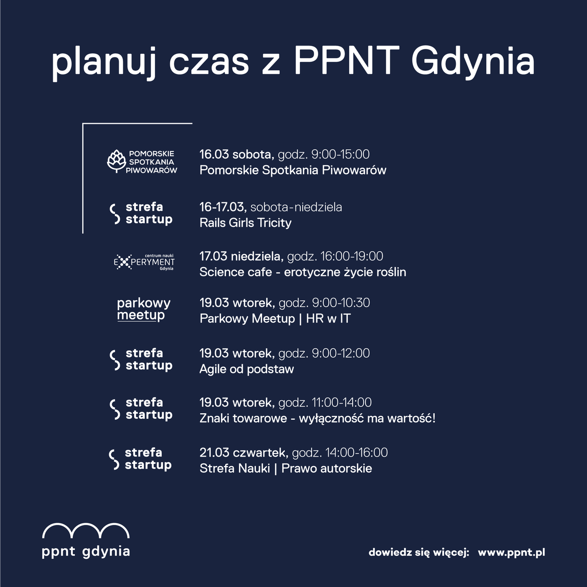 PPNT_Gdynia's tweet photo. Planuj czas z #ppntgdynia! #marzec
#strefastartup #warsztaty #spotkania #wgdyni https://t.co/DDtRsCWVNh