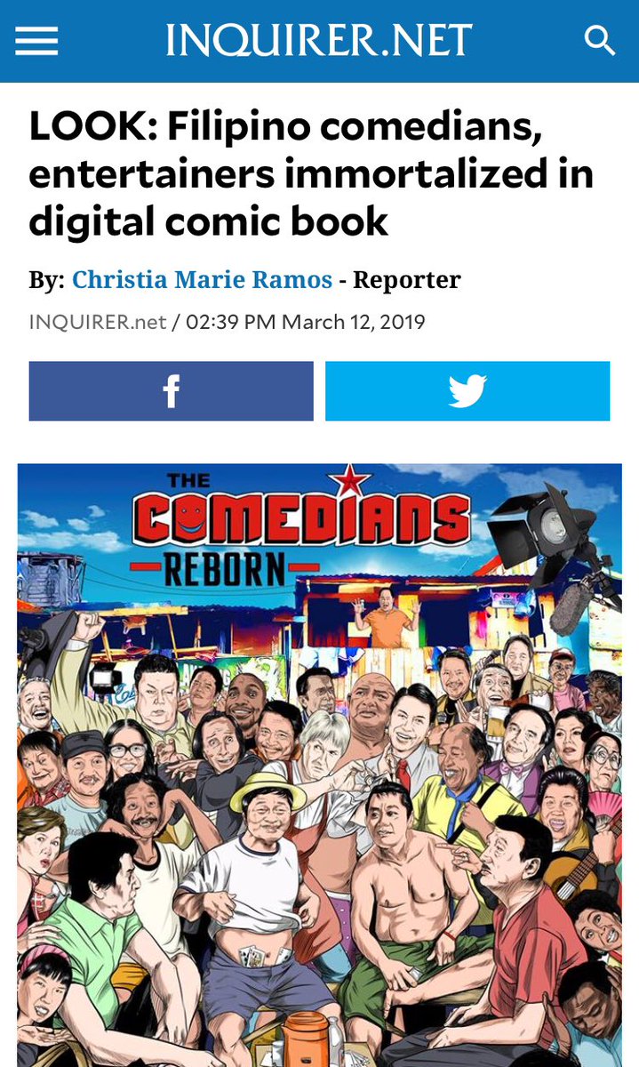 GNewsPH Entertainment:

@inquirerdotnet LOOK: Filipino comedians, entertainers immortalized in digital comic book.

For more, go to gnewsph.com
Decentralized News Curation

#Entertainment #FilipinoComedian #Comedian #Pinoy