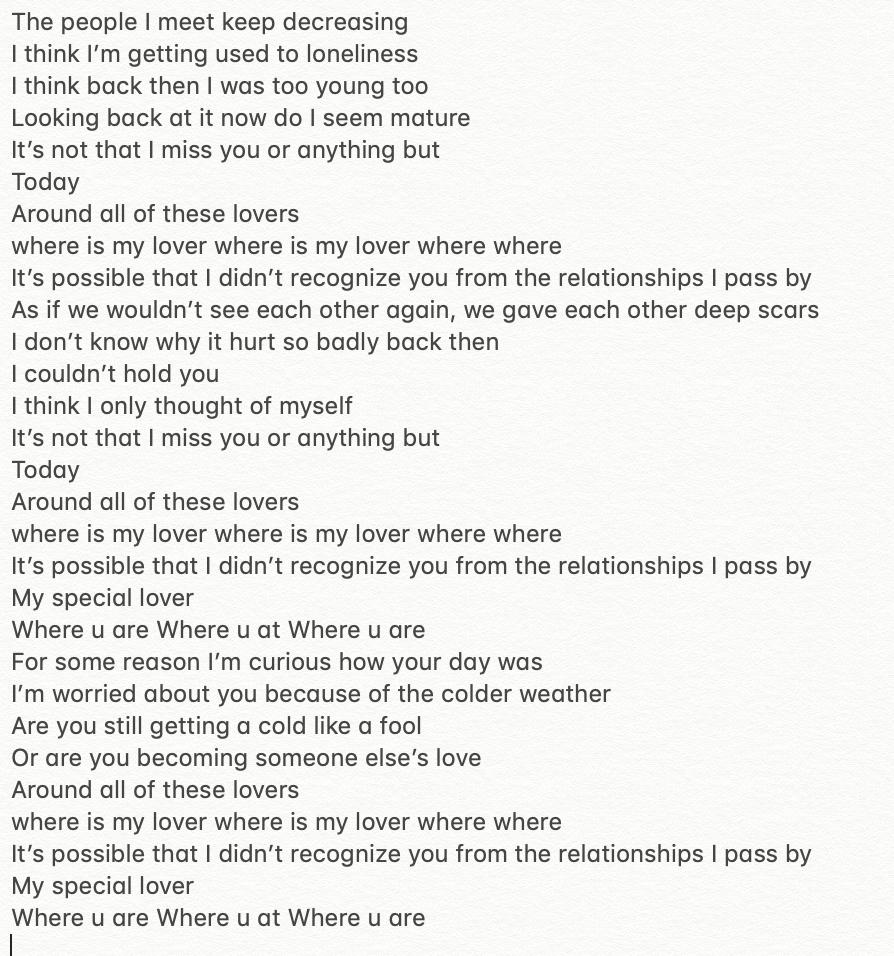 kristinekwak's tweet image. MY LOVER lyrics translated #ourspringparkbom