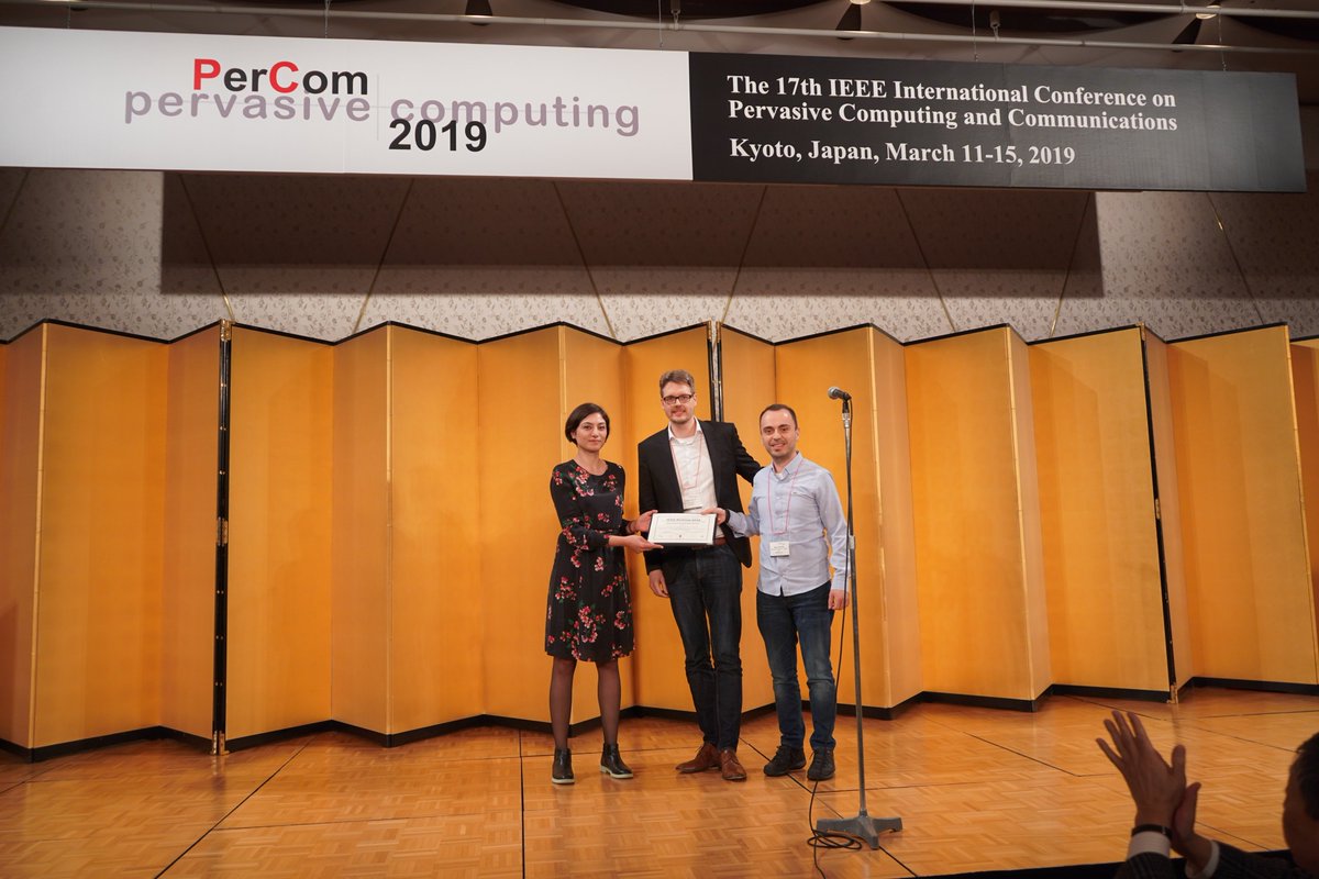 IEEEPerCom's tweet photo. Congratulations! -- This year's The Mark Weiser Best Paper Award of #PerCom2019 goes to "Securely Storing and Sharing Memory Cues in Memory Augmentation Systems: A Practical Approach" by Agon Bexheti, Marc Langheinrich and Ivan Elhart; Nigel Davies. https://t.co/5tIIX18LWz