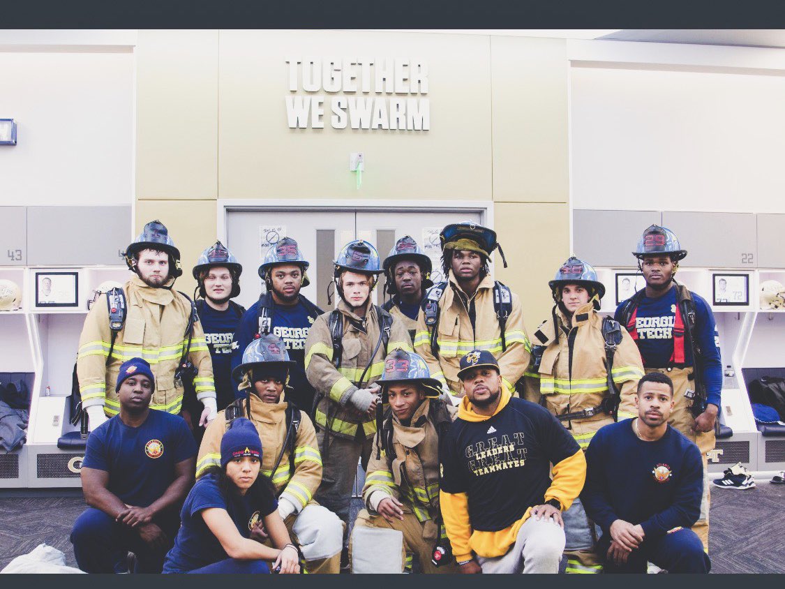 Had a chance to go through the tough training of the @ATLFireRescue .Thank you to the men and women for your service we truly appreciate you. #TogetherWeSwarm #HardWorkWorks Gt🐝🐝🐝🐝🐝🐝