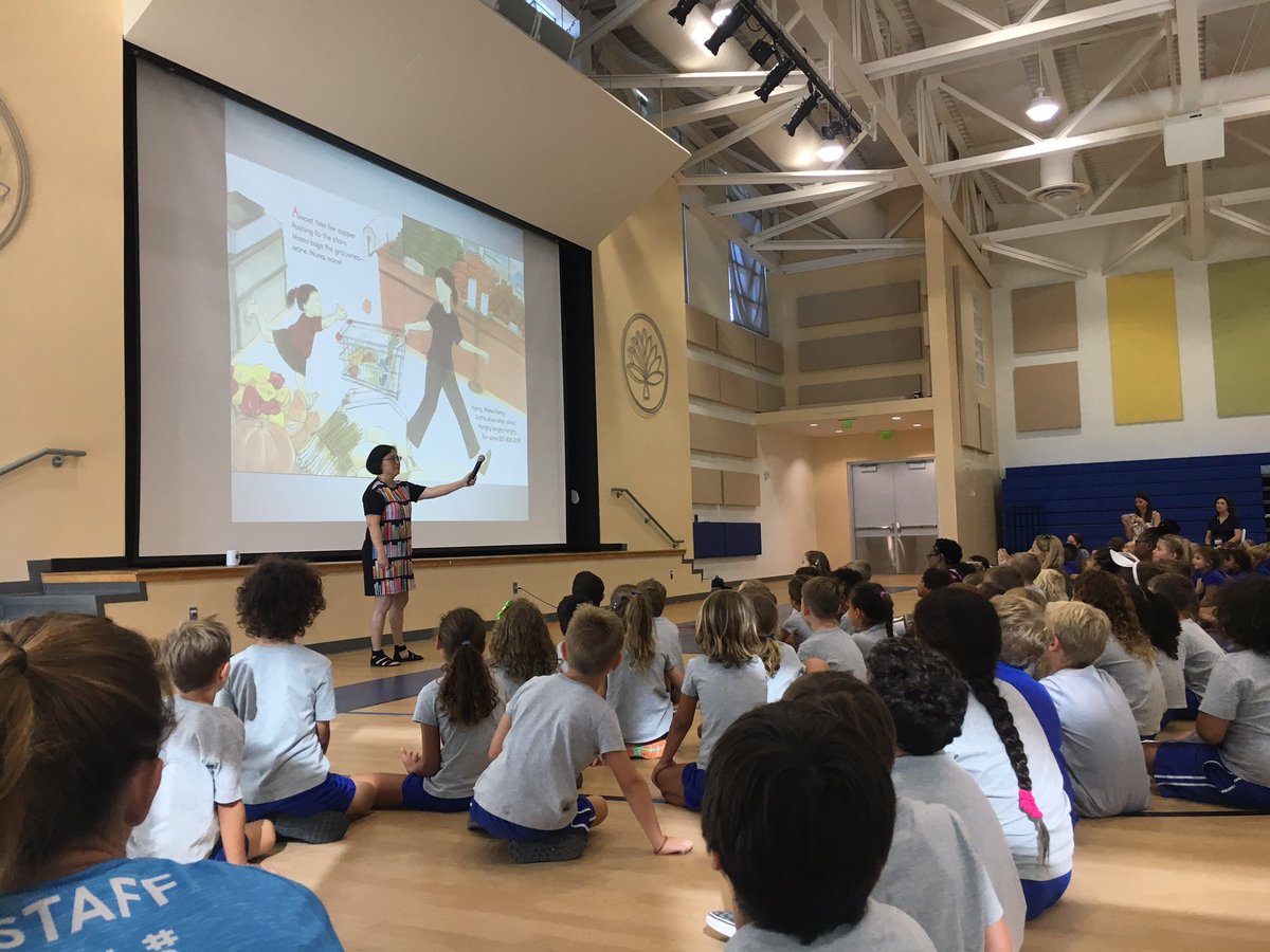 MHIPKCIS's tweet photo. Linda Sue Park, award winning author, engages with our elementary students this morning! #cisinspires https://t.co/tnGAJniawh