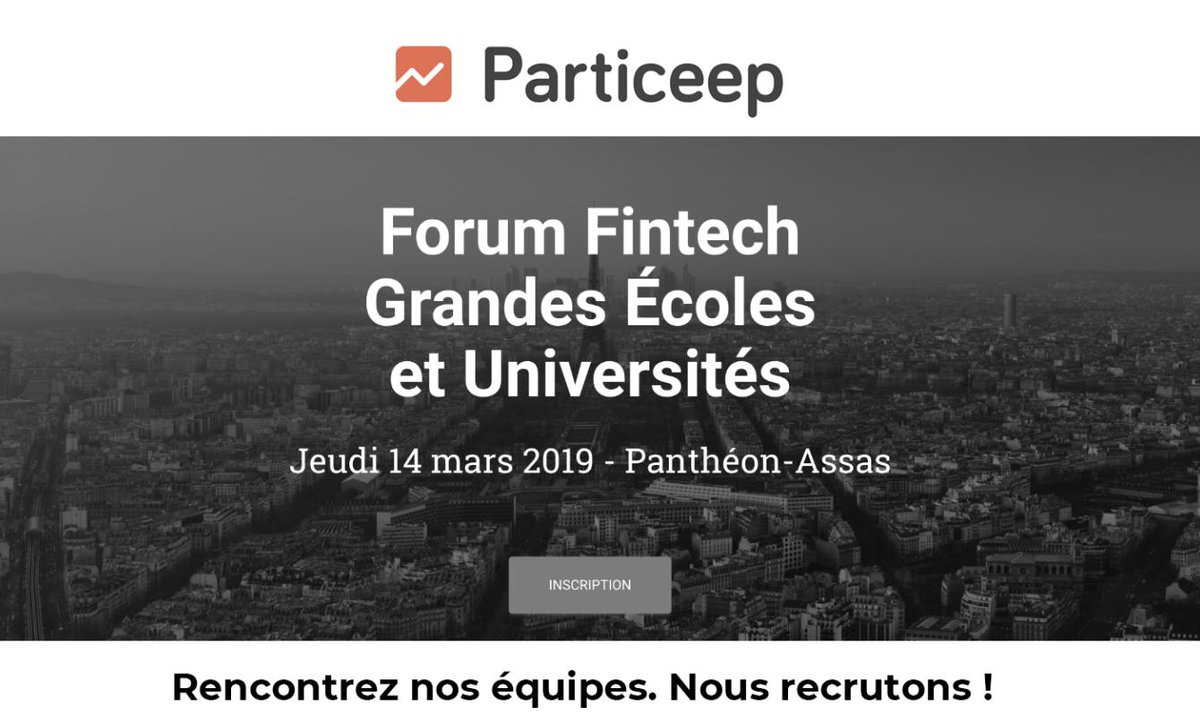 Particeep's tweet image. [#Event] - 🗓️ N&apos;oubliez pas de venir nous rencontrer demain au Forum #Fintech Grandes Écoles et Universités ! 🔎 Nous vous y attendons à partir de 14h à @AssasParis2.
🖇️ bit.ly/2tNKGfn 

#hiring #dev #marketing #businessdevelopment #Particeep #CDI #CDD