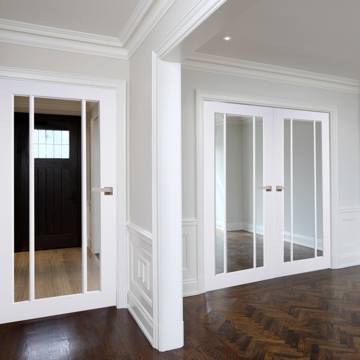 GreenTreeDoors's tweet image. Create light and space in your home.  Our door pairs work really well as a lounge/dining room divider #Interiors #internaldoors #spacesolution