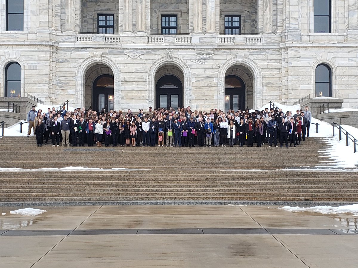 Here we go! <a href="/BurnsvilleHS/">Burnsville High School</a> students at the <a href="/mncapitol/">MN State Capitol</a>
