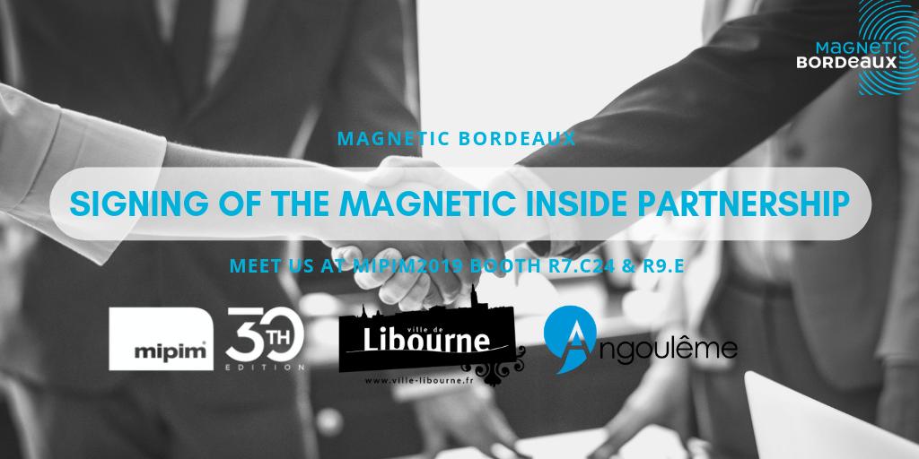 MagneticBrdx's tweet photo. Now at #magneticbordeaux booth R7.C24 come to assist at 1️⃣ of our business meeting in #MIPIM2019 

The signing of the #MagneticInside partnership with @MagneticBx @Libourne &amp; #angoulême

The mayor of #Libourne @phbuisson &amp; @xavierbonnefont mayor of #angoulême will be there too 🤩 https://t.co/ZSFYIddOr3