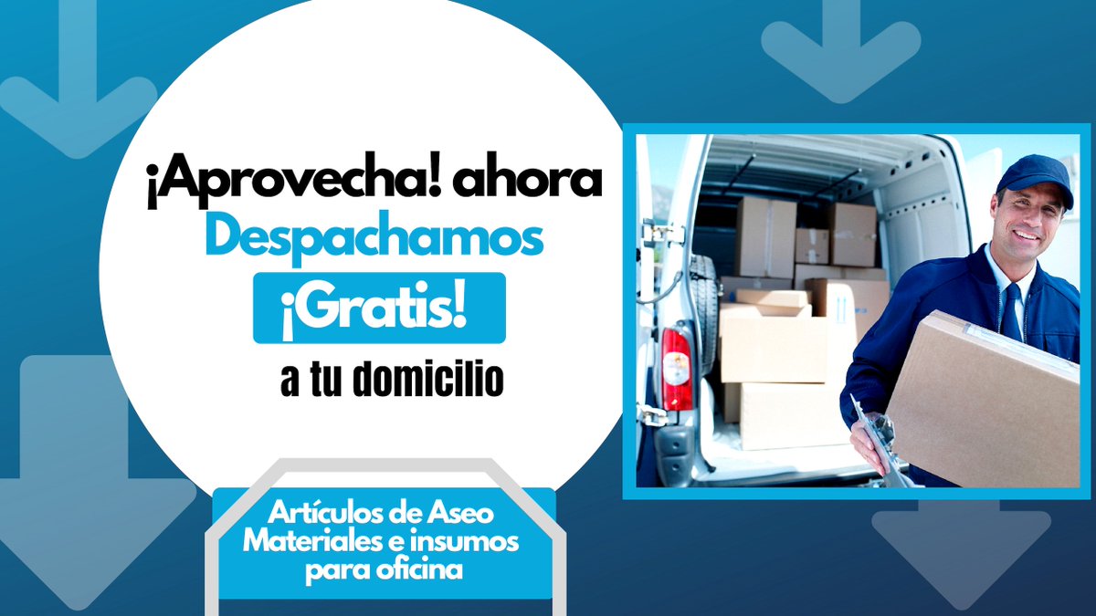 Ventas_Roblant's tweet image. ¡Aprovecha esta oportunidad! ¡ahorra tiempo y dinero!
Nosotros nos encargamos del despacho de tus productos y sin costo! 😮 
Haz ya tu pedido de artículos de aseo y limpieza, materiales de oficina o insumos de computación.
despachamos a todo Chile.
#AhorraDinero
#DespachoGratis