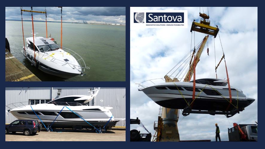 Lifted from water to cradle on quay, lashed and then lifted to vessel, <a href="/Santova_Limited/">Santova Limited</a> has this 27,900kg Sunseeker Predator 57 luxury yacht on its way to the Caribbean!

<a href="/WMShipping/">WM Shipping Ltd</a> #WMS #transport #shipping #logistics #freight #yachting #Caribbean