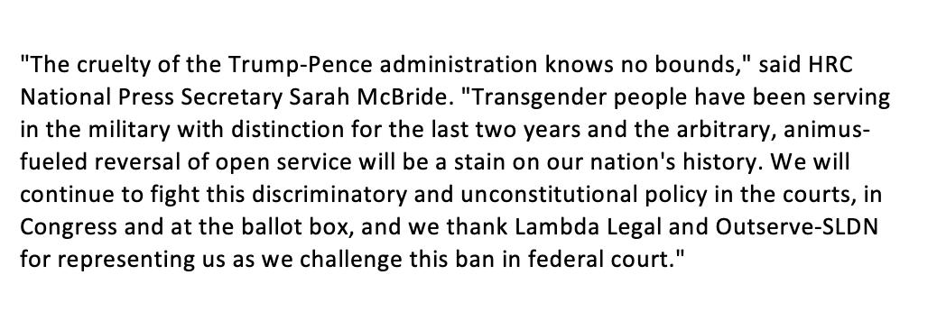 Sarah McBride Trans Military Quote