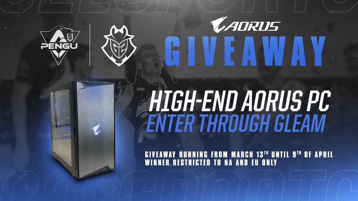 Pengu's tweet image. I&apos;m happy to announce my #SI2019 win giveaway! One lucky n00ter will receive a fully built PC, courtesy of me, @G2esports, and @AorusOfficial!

Want to enter? following the link: bit.ly/2HudWji

I wish everyone the best of luck! n00t n00t!
