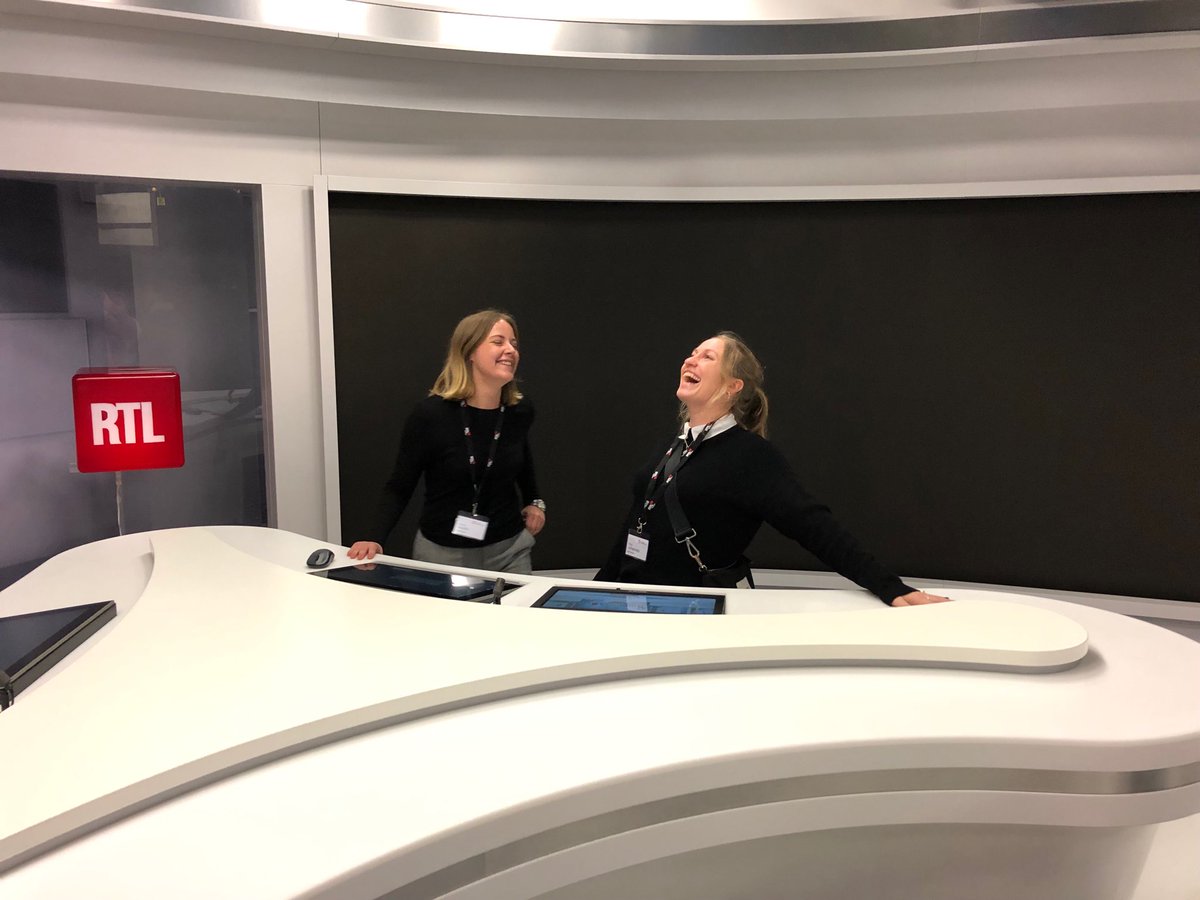 ⁦<a href="/FridaJohannes/">Frida Johannes</a>⁩ and  ⁦@Jessica_westin⁩ from ⁦@UnitedScreensAB⁩ presenting the daily news in Luxembourg!! So much fun to end an amazing ⁦<a href="/rtlgroup/">RTL Group</a>⁩ orientation day. #partofrtl