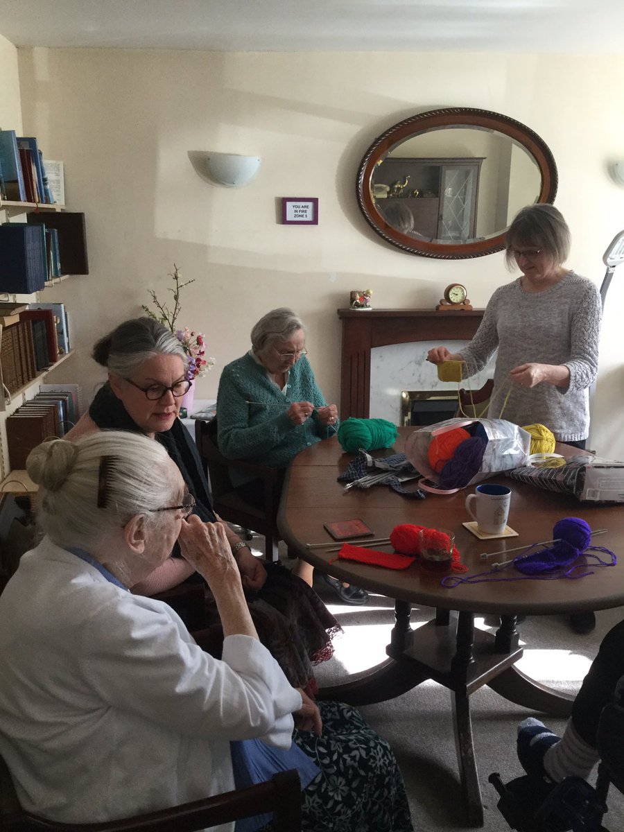 PFSMilward's tweet image. Our group based activities keeps our residents brain active as well as providing a great opportunity to socialise with each other. Knitting can be used as an effective part of health and social care as both prevention and treatment #tunbridgewells #westkent #dementia #carehome