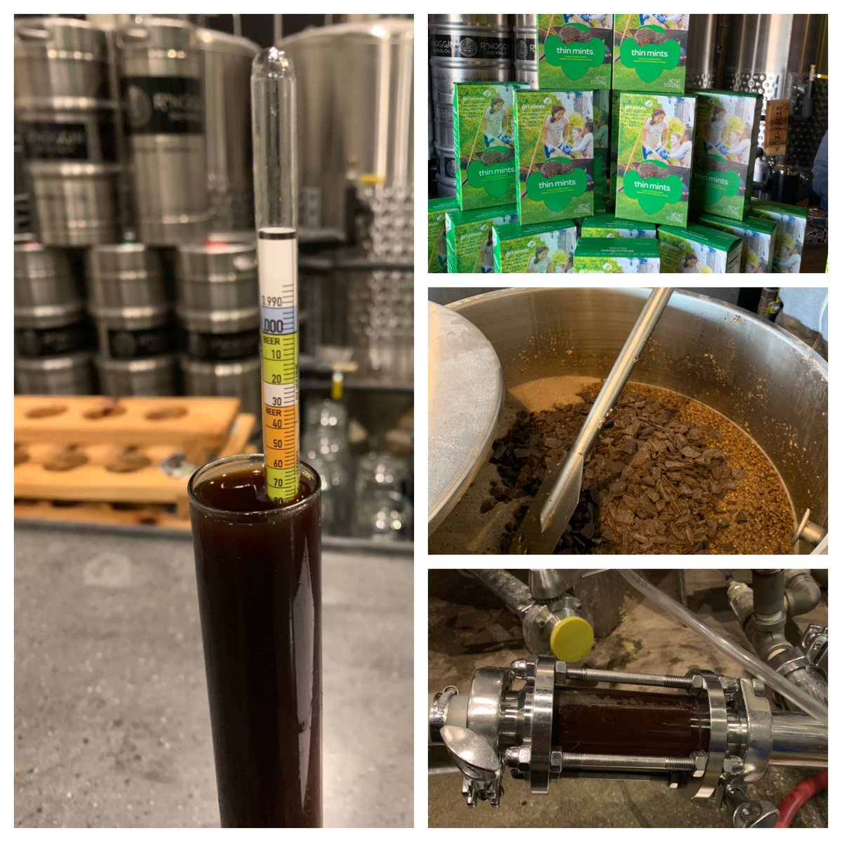 When you are hungry and in a good mood and the cookie order form shows up, you tend to go overboard. Good news is, we found a use for all the extra boxes of Thin Mints! #CraftBeer #rnogginbrewco #thinmints