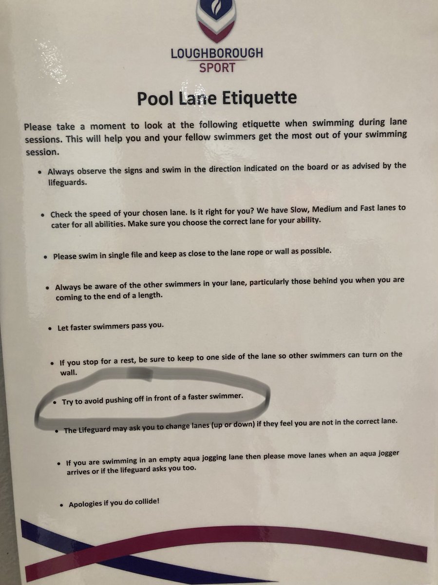 andystonehouse's tweet photo. Great notice...If only this actually happened in public swim sessions 😖 @UkTriChat @racecheck https://t.co/fYMYBOTt6m