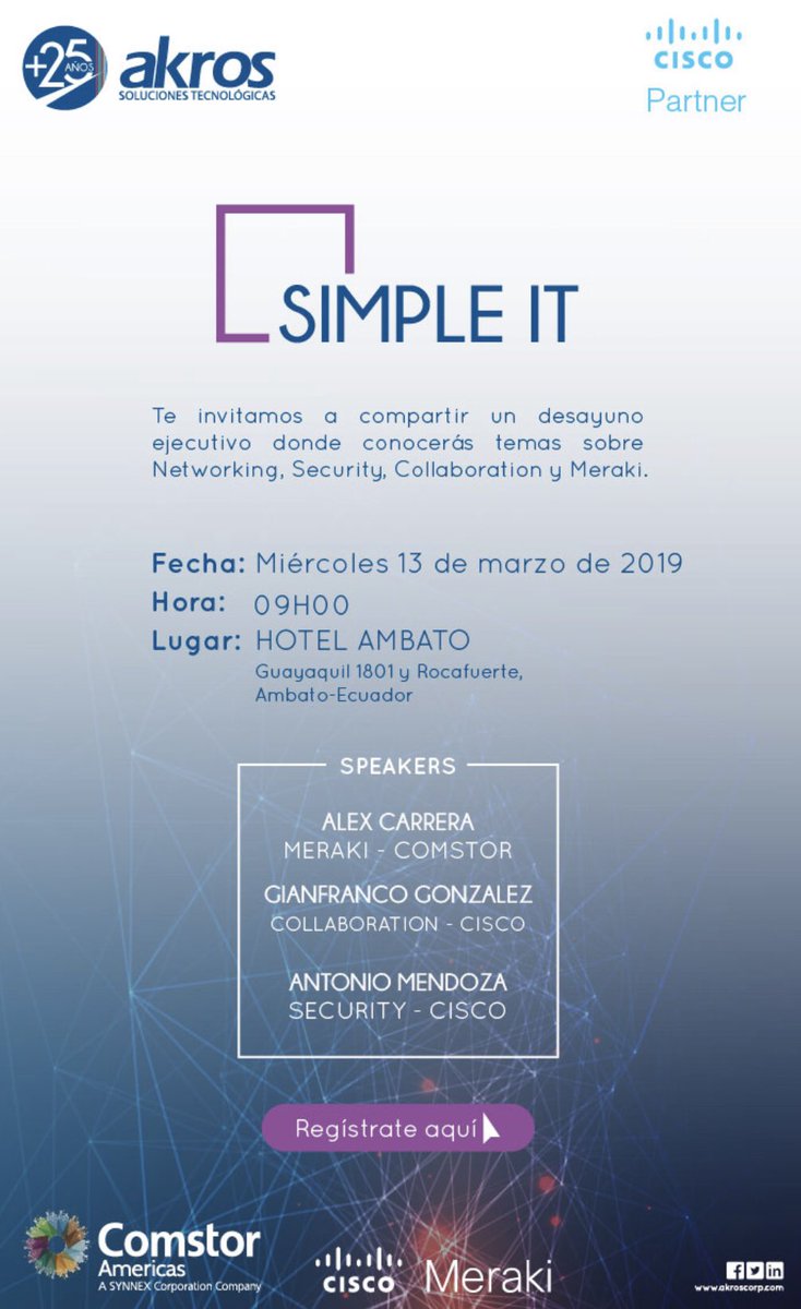 CChaurel's tweet image. En este momento!! Evento #SimpleIT @AkrosCorp #CiscoMeraki