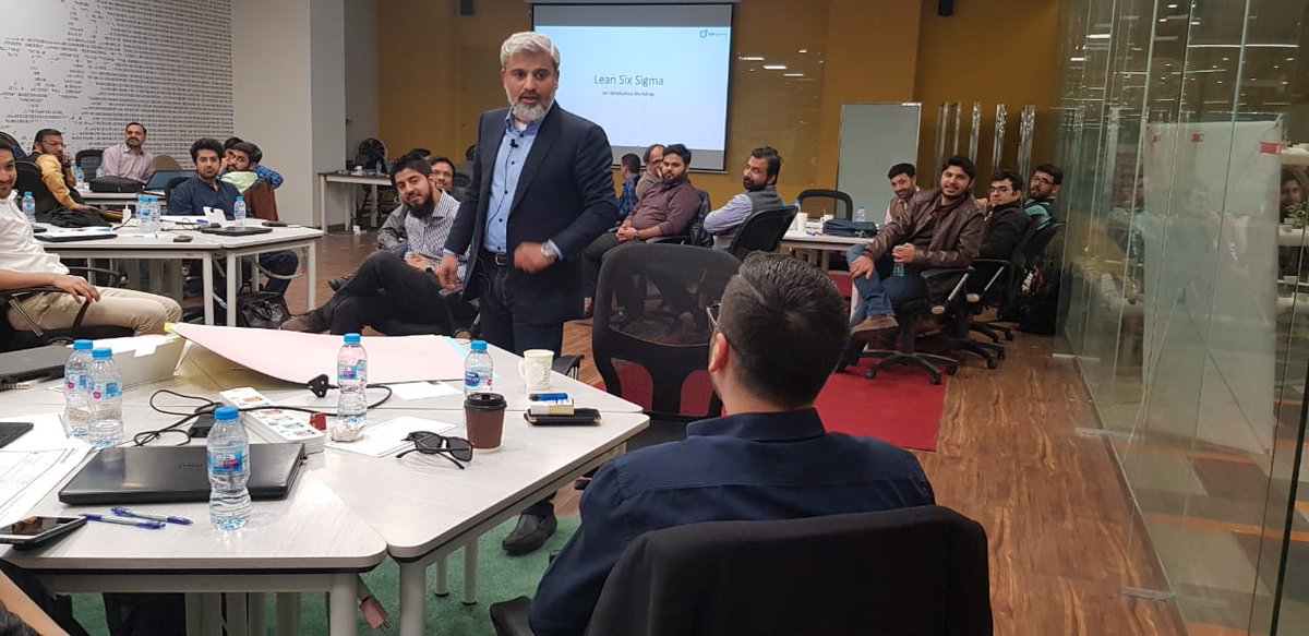 TheNestiO's tweet photo. Lean Six Sigma methodologies and tools are now applied to any process and can help in reducing the cost and increasing the positivity of employees. Kamran Kayani from Gem Learning conducting Lean Six Sigma training for the participants of #ExploreChallenge. https://t.co/yeuHdXyAYE