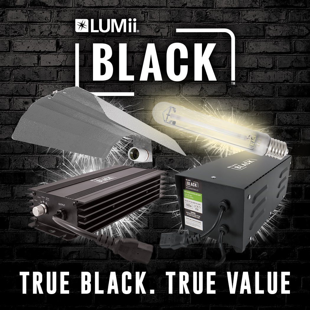 LUMii BLACK is the original, reliable and affordable HPS light kit. The range consists of two 600 W ballasts (one magnetic and one electronic), a Dutch-Barn style euro reflector and a 600 W HPS lamp.

#LUMii #LUMiiBLACK #HPS #LightKit #BudgetLightKit #GrowLight #GrowLighting