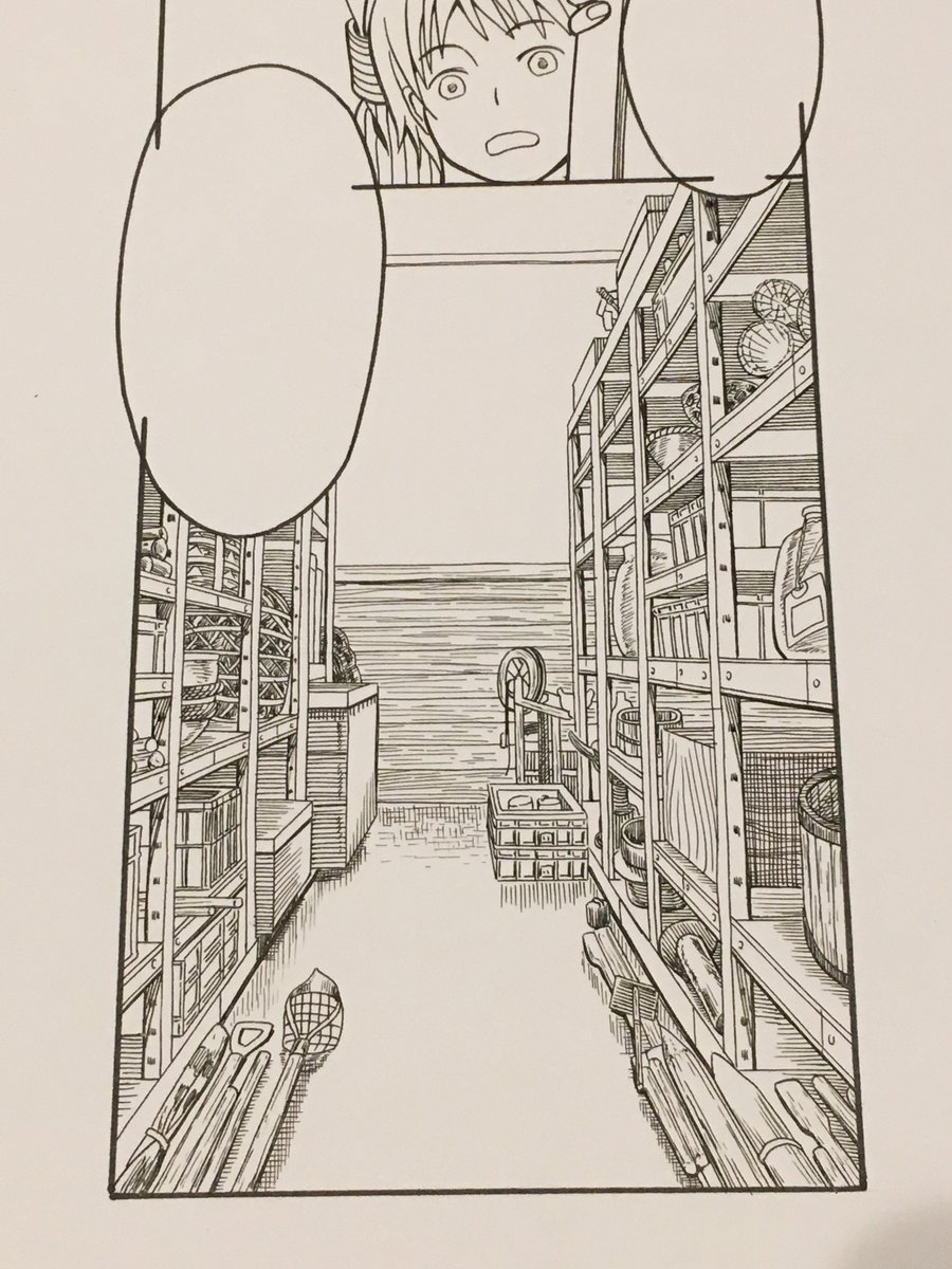 表紙や本文の原画が出てきました。本作品が自分にとってインクによるペン入れが最後だった気がします(トーン等はコミスタ)。
コマ割り以外、温かみのある絵柄にしたくて、フリーハンドで描いたのですが、収蔵庫の描写は苦労した覚えがあります。

#横浜市歴史博物館 #博物館 #資料館 #学芸員 #漫画 