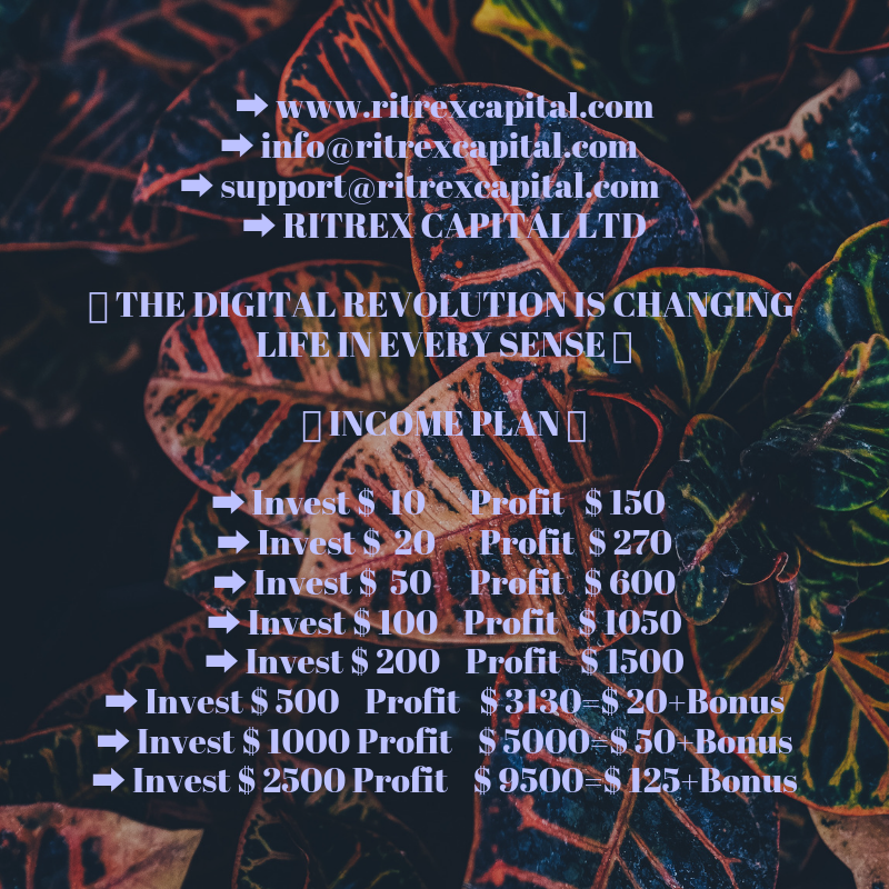 Ritrexcapital's tweet photo. RITREX CAPITAL LTD
DAILY BASIS INCOME [ 5.00%] TO [ 1.50% ] DAILY INCOME PLAN LAUNCH UK BASED CERTIFICATE RITREX CAPITAL LTD.#BTC #bitcoin #Crypto #cryptocurrency #cryptocurrencies #investments #investors #altcoin #Ripple #ethereum #altcoins https://t.co/jRDKq8cR4s