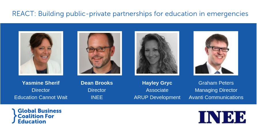 INEEtweets's tweet photo. Join @GBCEducation & @INEEtweets for a March 20th webinar showcasing the Rapid Education Action (REACT) platform, which matches implementer needs with business resources for #educationinemergencies. Learn more and RSVP! #nowREACT - https://t.co/XMOQP6yLOi https://t.co/8mF1pEzMy1