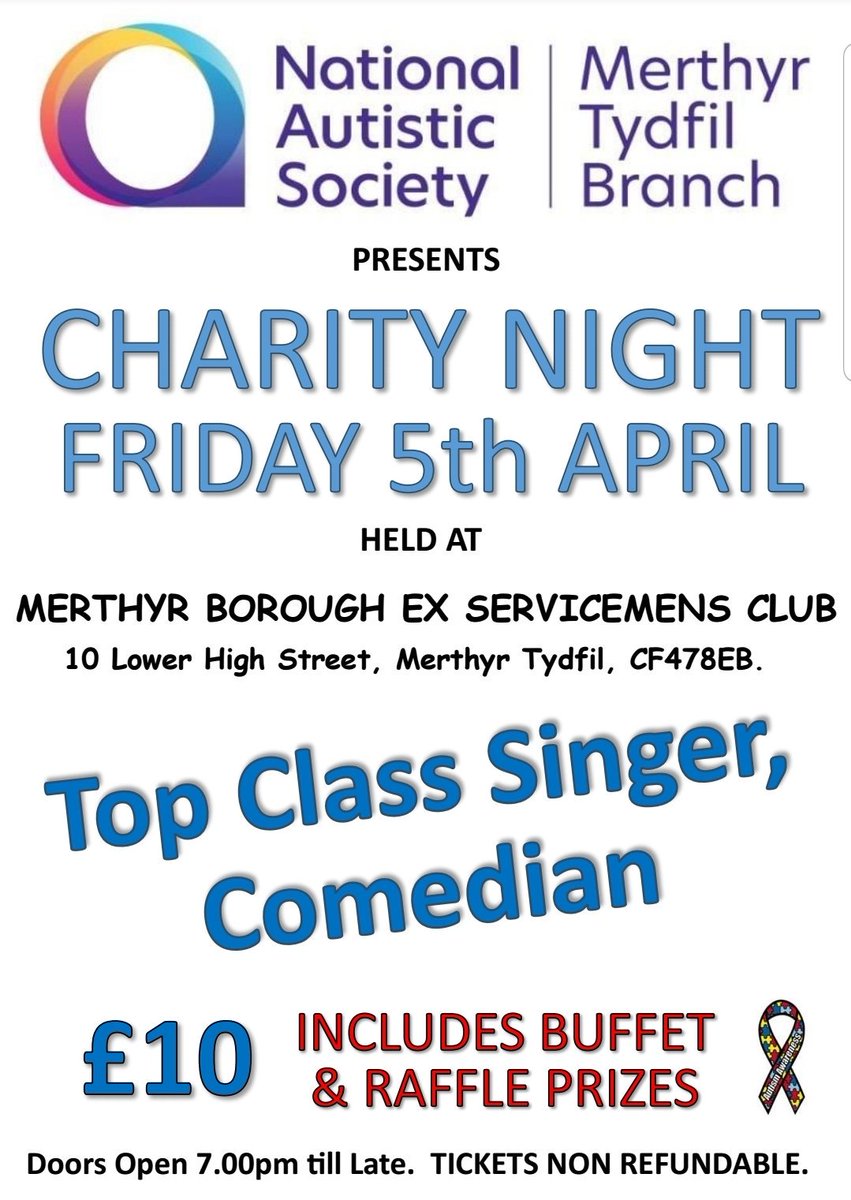 Tickets are now on sale!! Come and join us for a night of fun! <a href="/NAS_MT/">NAS Merthyr Tydfil</a> @Bekkilittle146 #WorldAutismWeek #ComedyNight #autismfamilies #Autism