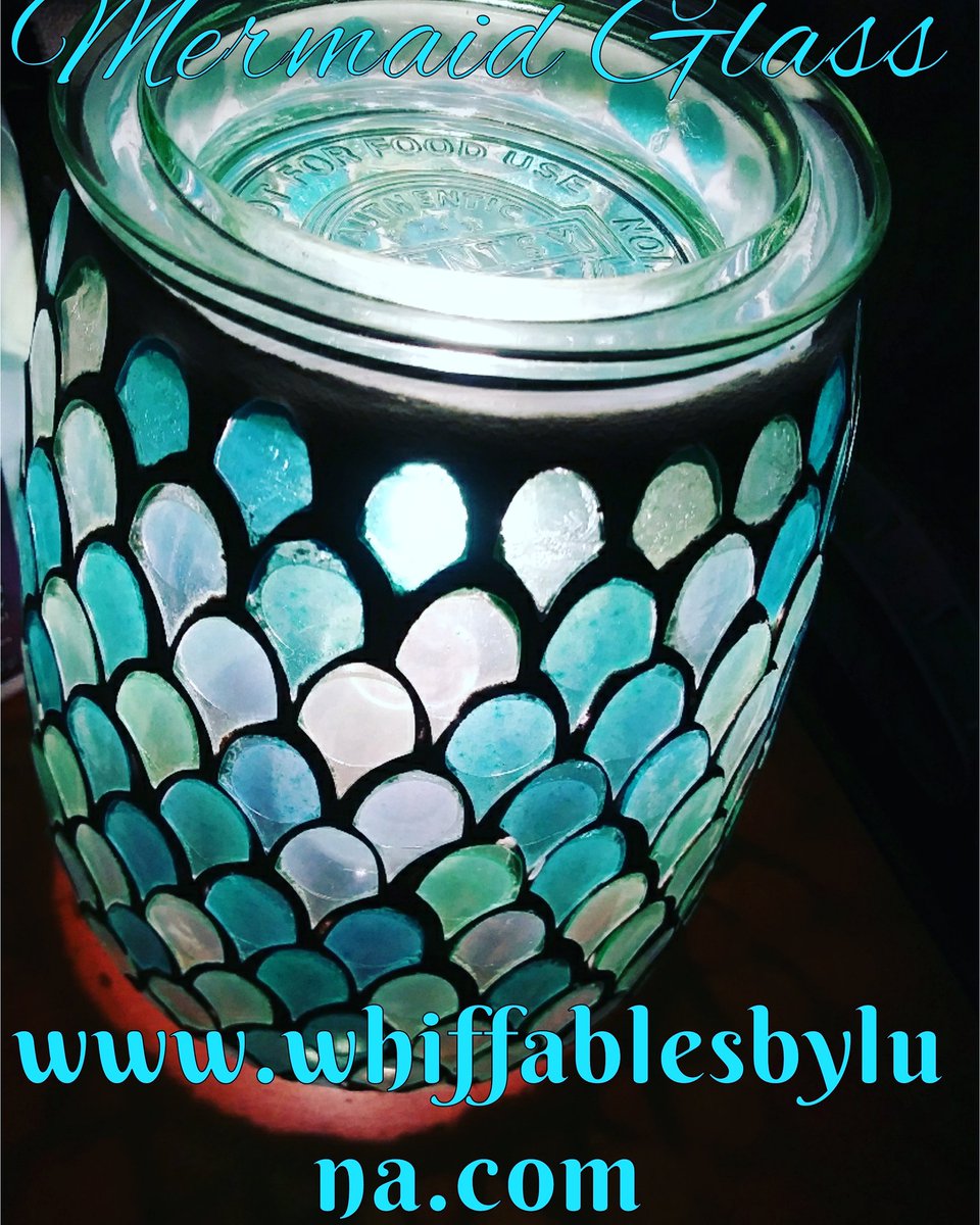 This month's #warmer is Mermaid Glass. Enjoy 10% off all month. Order at whiffablesbyluna.com #mermaid #mermaids #warmers #waxmelts #fragrance #Scent #onlineshopping #WaxOnStream #Candle #candles #sales