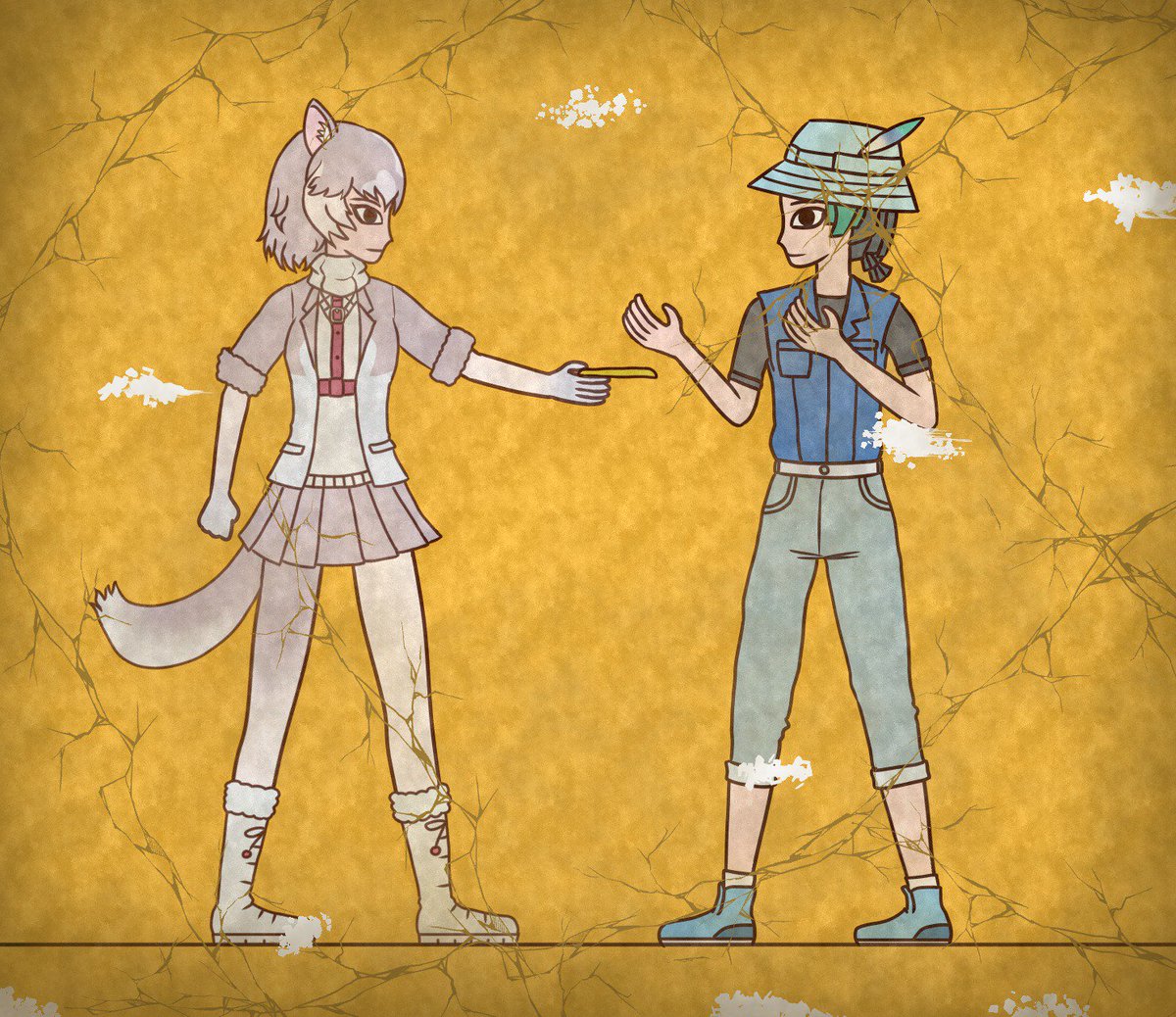 キタ 壁画 投げて けものフレンズ2 カヴァン神話 エジプト壁画風