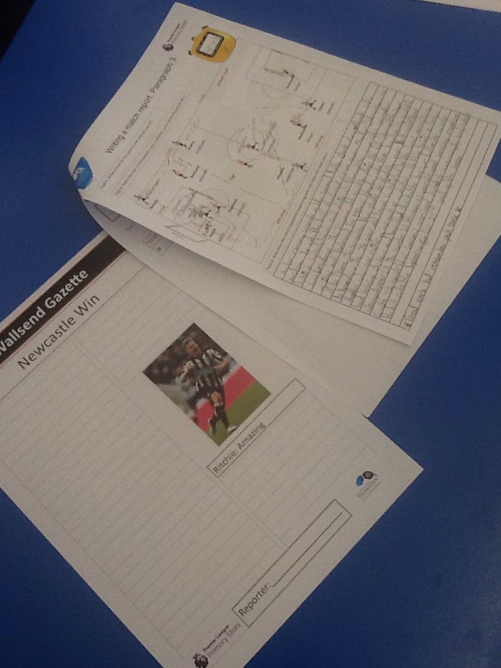 Wallsendstpeter's tweet photo. Working alongside NUFC this morning to write some engaging and exciting reports. Well done year 5 and 6. Fantastic job! #primarystars #nufcfoundation #engagingwriting #funlearning https://t.co/Stk2lnlMWy