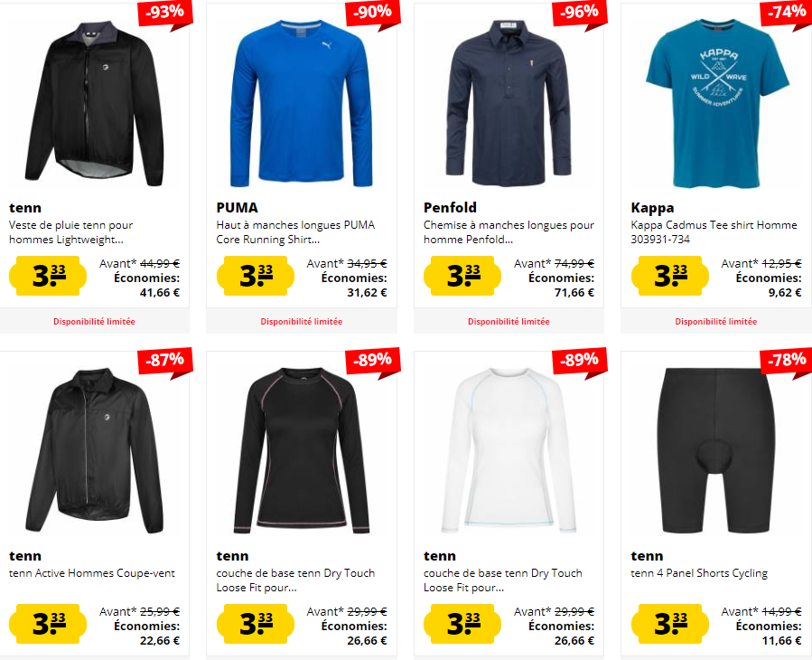 SerialDealerAll's tweet image. 😱😱 Super promo chez Sport Outet, tout à 3.33€ , il y a des maillots de football Nike officiels, des vestes Fila et plein d'autres choses mais en quantité limitée donc faites vite !
➡️ Plus d'infos : serialdealer.fr/bons-plans/dea…
#bonplan