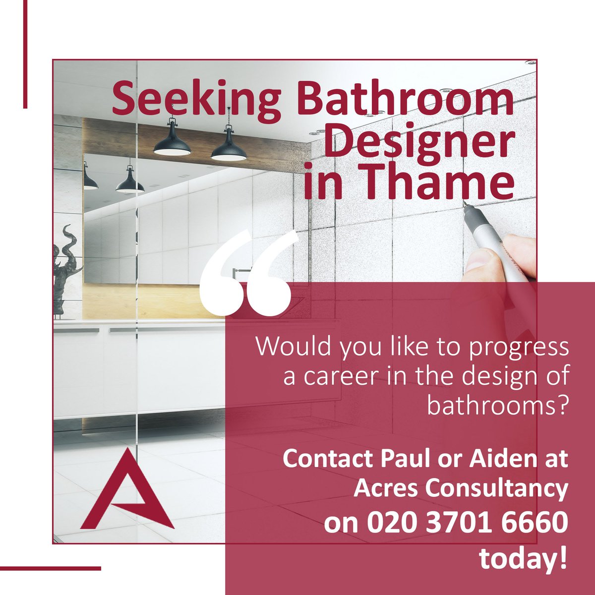 Another great position is waiting for you. Call us today: 02037016660

#jobiswaiting, #kbsa, #bathroomdesigner,#thame, #jobinthame, #kbbindustry, #findajob