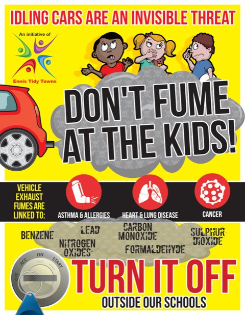 Continuing with our committment to knowledge sharing this is our Car Idling Initiative, which won the CleanAirAward2018.  This image is optimised for smartphones so can be circulated by schools to parents... feel free to use #ClimateAction <a href="/mrstidytowns/">Mrs TidyTowns</a> <a href="/TidyTownsIre/">Supervalu TidyTowns Competition</a> @Dept_CCAE