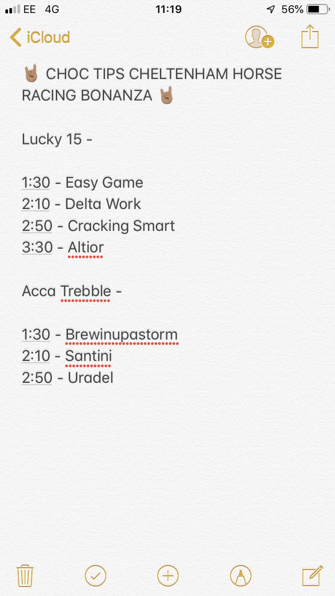 jry_wales's tweet photo. 🤘🏽🍷🍺❤️ CHOC TIPS HORSE RACING CHELTENHAM SPECIAL DAY TWO ❤️🍺🍷🤘🏽

🐎🐎🐎LUCKY 15🐎🐎🐎  

🐎🐎🐎TREBBLE ACCA🐎🐎🐎

Quieter than yesterday but let’s see what we can do

Reply showing you’re backing with #ChocTips 

#CheltehamFestival https://t.co/iITawtIhm5