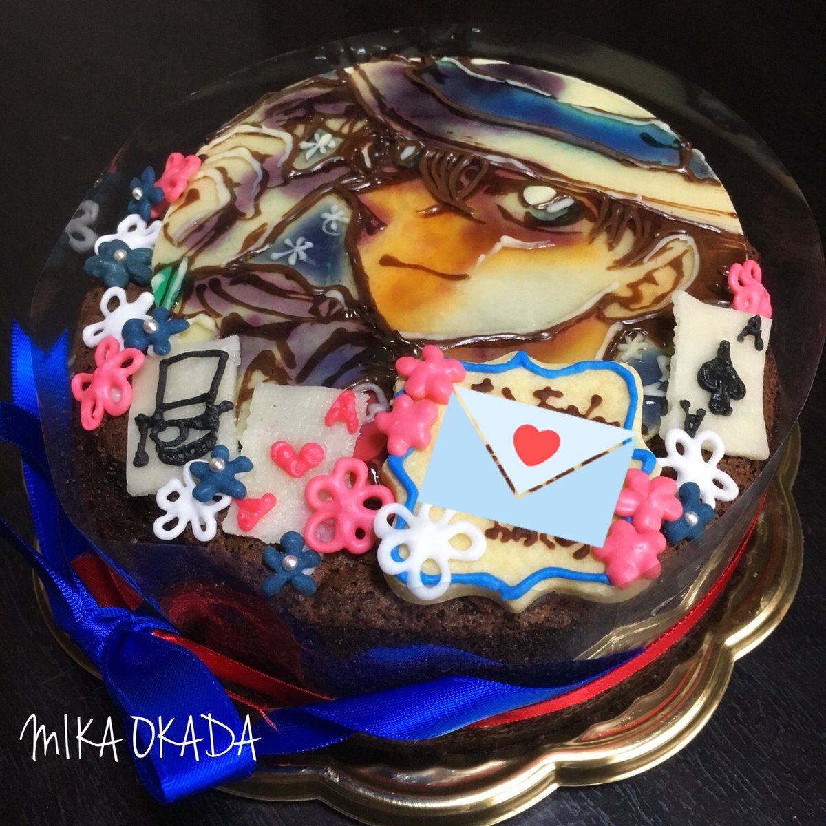 ট ইট র オカダ ミカ 手描きイラストケーキ お友達からご依頼で作りました 怪盗キッドのケーキです 今年はキッドの映画なので楽しみですね 名探偵コナン 怪盗キッド イラストケーキ ケーキ デコレーションケーキ Cake Detectiveconan