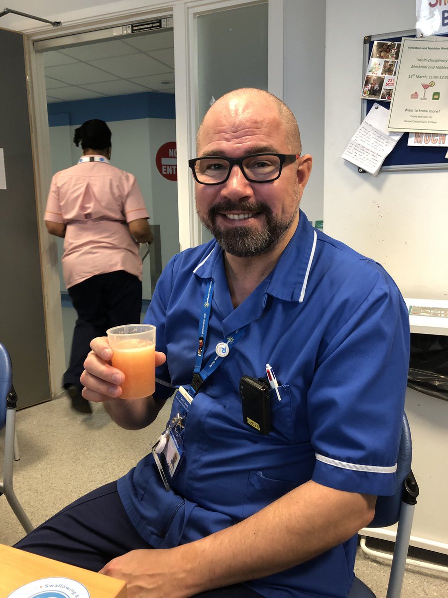 SabrinaEltringh's tweet photo. ‘Mocktail’ anyone? The @NCCU_K1 bar’s been busy since we opened - we’re mixing all the #IDSSI levels 🍸and experimenting with flavours- iron brew and cranberry are very popular! #swallowaware2019 @RCSLT @GivingVoiceUK @SheffieldHosp @DysphagiaSY @pownall_sue https://t.co/aZURlY06Xj