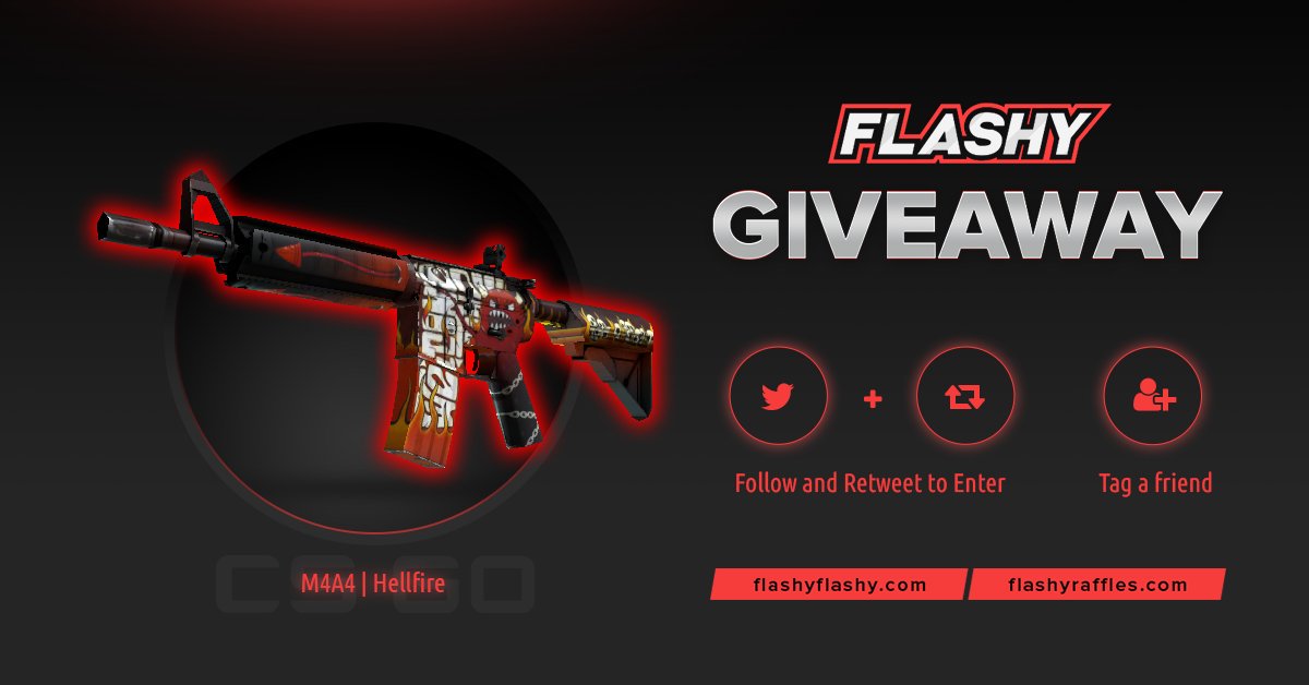 🔥 24H GIVEAWAY !!! 🏆 M4A4 | Hellfire !

To win:
🔻 Visit to support us: flashyflashy.com
🔻 Visit for more raffles: flashyraffles.com
🔻 Retweet
🔻 Follow us
🔻 Turn on twitter notifications

#flashyflashy #giveaway #csgoskins #CSGOGiveaway