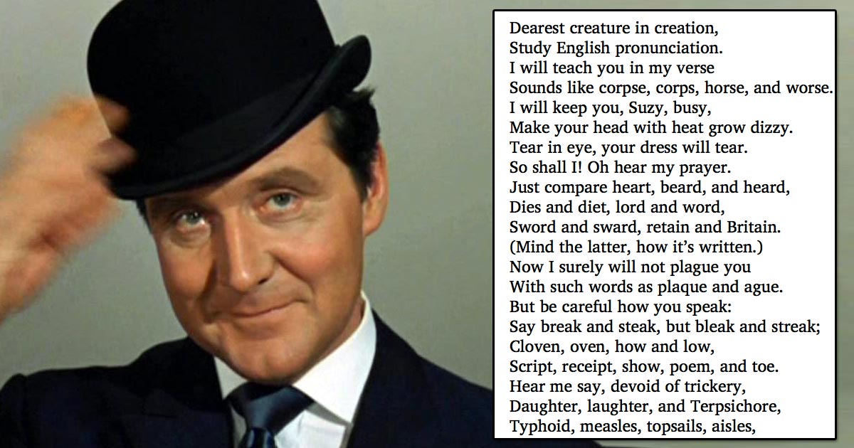 English In Action If You Can Pronounce Correctly Every Word In This Poem You Will Be Speaking English Better Than 90 Of The Native English Speakers In The World T Co Se3xzfrx25