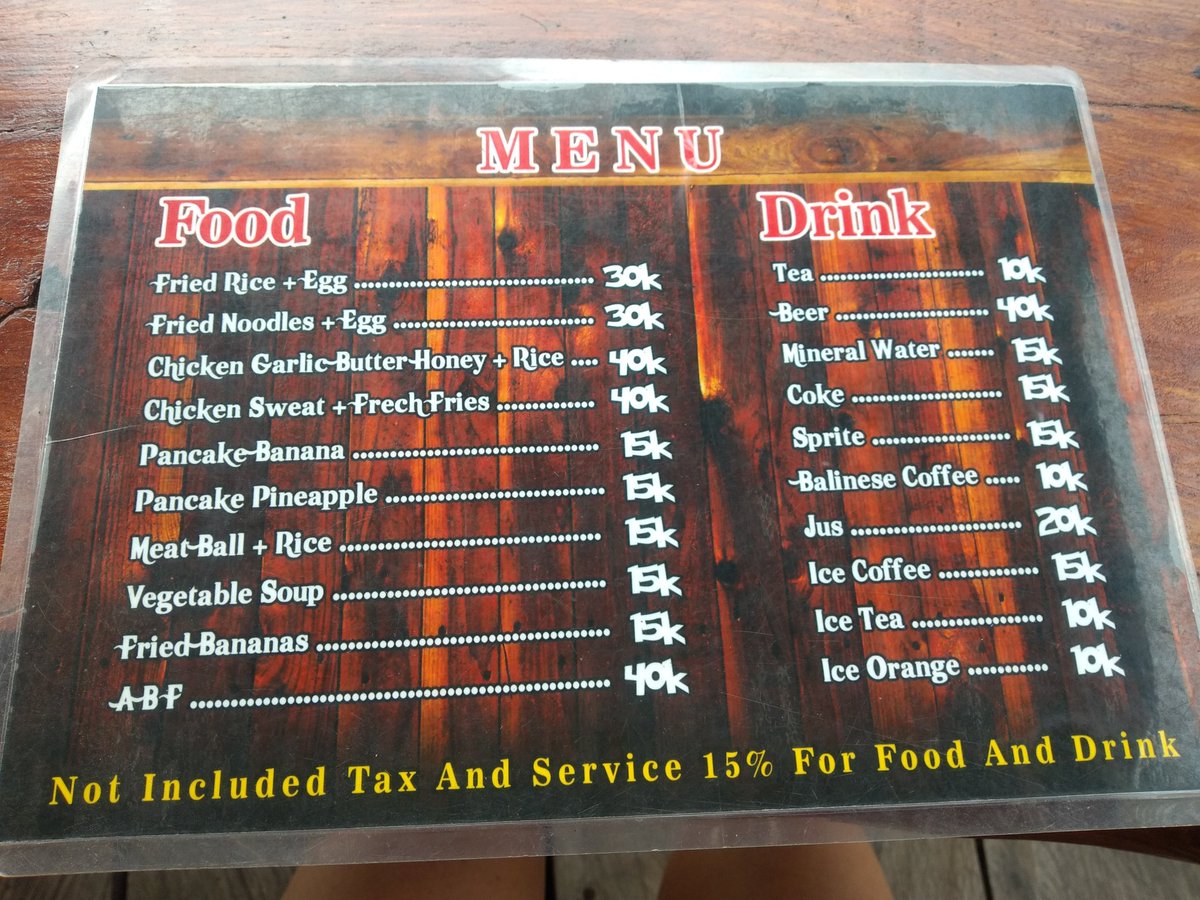 GlobalGoose's tweet image. We had to ask what ABF stood for on this menu in Bali. 10 points if you can guess the right answer.