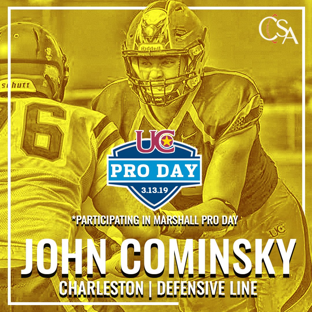 CSA_RD's tweet photo. Good luck to client John Cominsky ( @J_Cominsky ) today. He will be participating at #Marshall @HerdFB #NFL Pro Day.
-
-
#JohnCominsky #UCWV_Football #UCWV #Charleston #NFLDraft #NFLProDay #Indy #capsportsadv #PathToTheDraft https://t.co/9FqZYTmar0