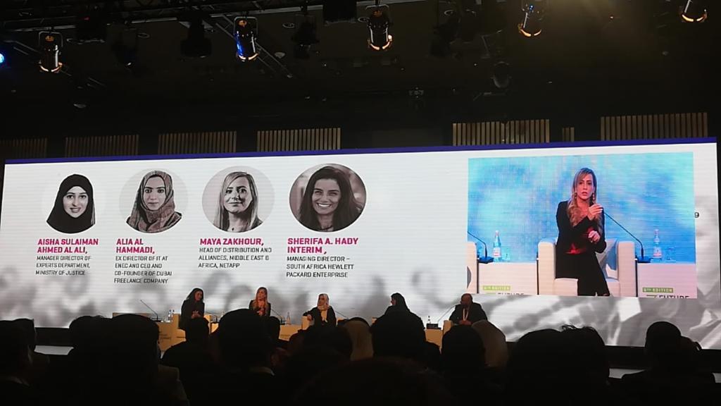 NetAppME's tweet photo. Great to follow today's women panel discussion at the #FutureITSummit with @mayazakhour! #DataDriven #WIT @NetAppWIT https://t.co/M6bJJHOEm5