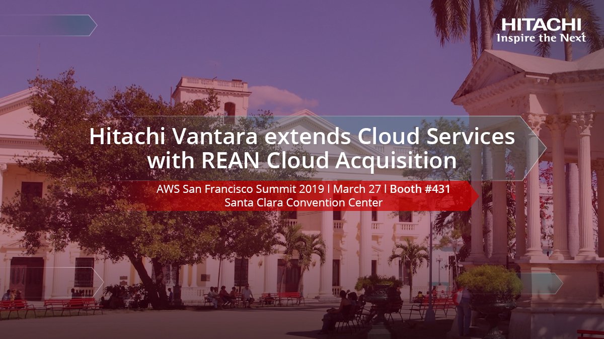 <a href="/REANCloud/">REAN</a> will be at @AWSCloud San Francisco Summit, March 27, Booth 431. Stop by to learn more about how we can support your entire cloud services lifecycle: htchivantara.is/2Heg4vx